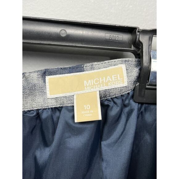 MICHAEL Michael Kors Skirt Womens 10 Eclipse‎ Circle Blue Metallic Short - Picture 5 of 7